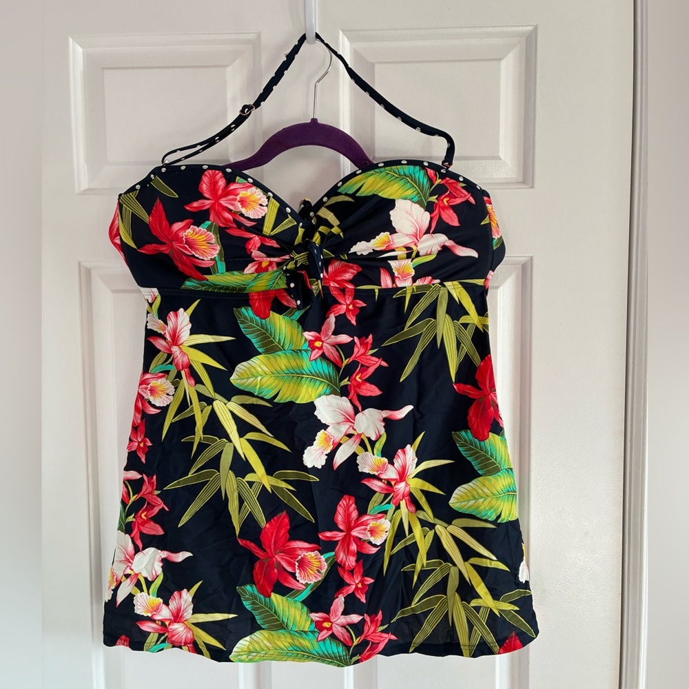 Tommy Hilfiger Swimsuit Navy Floral One piece US12 - Picture 2 of 8